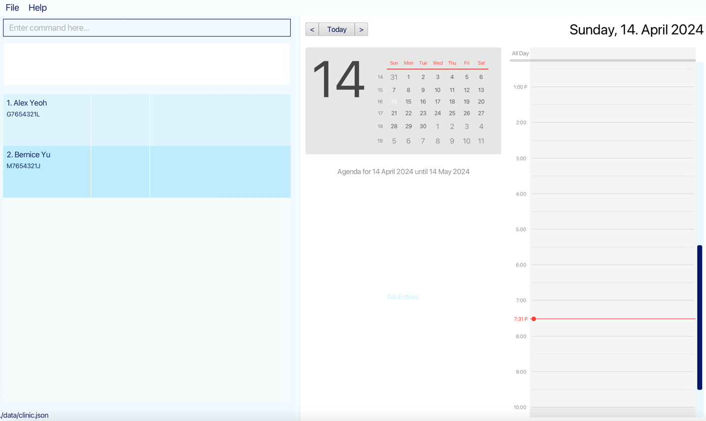 Launch with calendar